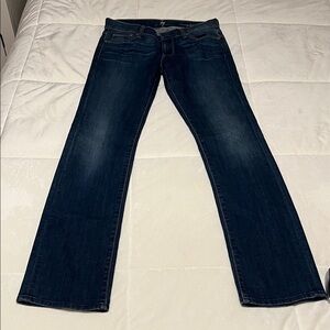 7 For All Mankind Dark Blue Straight Leg Jeans 27
